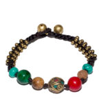 Brățară cu rudraksha, turcoaz și coral