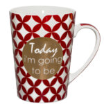 Cană ceramică roșu cu alb “Today i’m going to be”