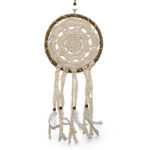 Dream catcher bej cu interior tricotat (broderie) alb-unt
