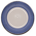 Farfurie ceramică alb albastru