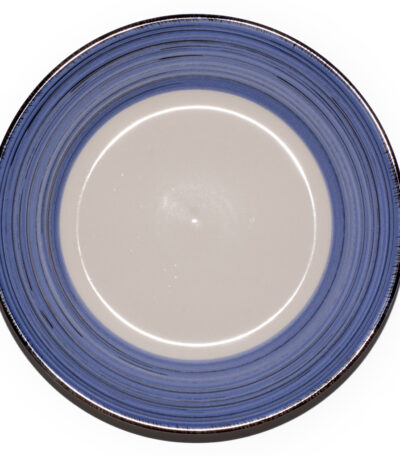 Farfurie ceramică alb albastru
