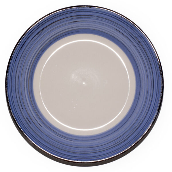 Farfurie ceramică alb albastru