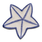 Farfurie platou ceramică alb albastru stea de mare