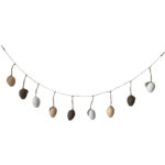 Ghirlanda 9 oua colorate cu pene, 120 x 14 x 4 cm