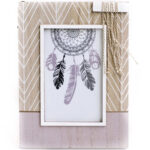 Ramă foto artizanală lemn stil dream catcher 10 x 15 cm (Model 1)
