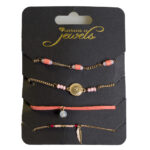 Set 4 brățări modele diferite roz caisă