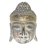 Statuetă Buddha cel înțelept sculptat în lemn de albesia