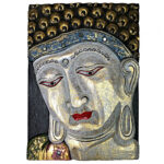 Tablou Buddha cel înțelept (lemn pictat manual)