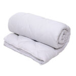 Pilota dubla alba, 180X200 cm, vara si iarna, microfibra, grosime 250g + 150g