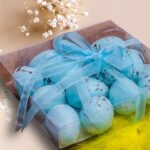 Cutie cu 12 oua decorative albastre