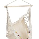 Hamac tip scaun Pon-Pon, Bizzotto, 100x135 cm, lemn masiv/policoton, bej