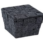 Cos depozitare cu capac, Adria Feltro square, 14 x 9.4 x 14 cm, poliester, antracit