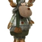 Decoratiune Deer, Decoris, 20x20x52 cm, poliester, verde deschis