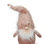 Decoratiune Gnome sitting Boy, Decoris, 22x12x59 cm, poliester, roz