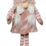 Decoratiune Gnome standing Girl, Decoris, 18x8x61 cm, poliester, roz