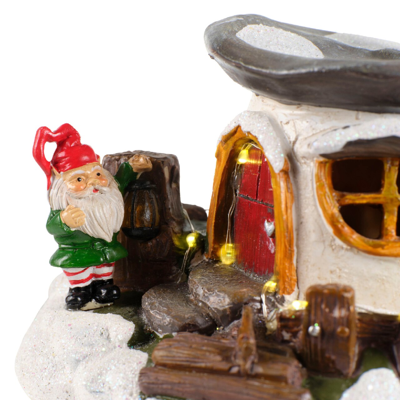 Decoratiune luminoasa Gnome house, Lumineo, 19x14x13 cm, 17 LED-uri, plastic, multicolor - 2 | YEO