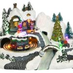 Decoratiune luminoasa House with xmas tree, Lumineo, 15x24x16 cm, plastic, multicolor
