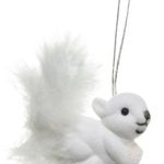 Decoratiune pentru brad Squirell, Decoris, 6x3x4 cm, alb