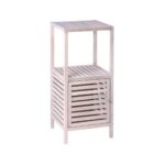 Etajera baie si hol Norway Natural White, Wenko, 3 rafturi, 39.5x86x35.5 cm,  lemn de nuc, natur