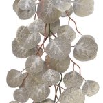 Ghirlanda decorativa Broad Leaves, Decoris, 18x1.2x150 cm, plastic, argintiu