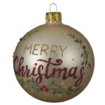 Glob Merry christmas, Decoris, Ø8 cm, sticla, multicolor