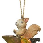 Glob Squirrel w natural boat, Decoris, 7.5x5x6.5 cm, polirasina, maro