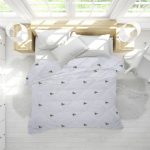 Pilota albă iarna, 180x200 cm, model Eucalipt, 350g/mp