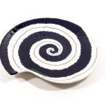 Platou Shell w lines, Mercury, 26x25.5x3 cm, ceramica, multicolor