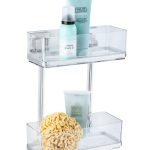 Polita pentru baie, Wenko, Quadro Vacuum-Loc®, 25.5 x 32.5 x 14 cm, inox/plastic