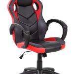 Scaun gaming, Bedora Burj, piele ecologica, Rosu/Negru