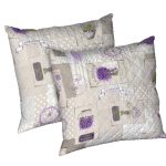 Set 2 perne Lavanda, microfibra matlasata Alcam, 70x70 cm