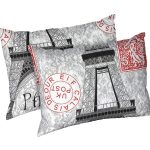 Set 2 perne Paris, microfibra matlasata, 50x70 cm