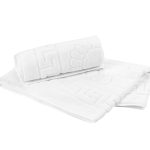 Set 2 prosoape pentru picioare Hotel Line, Bedora, 50 x 70 cm, 100% bumbac cardat, 650 gr/mp, alb