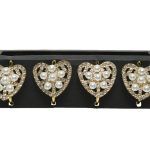 Set 4 inele pentru servetele Heart, Decoris, 5x3.5x4.5 cm, fier, auriu