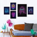 Set 5 tablouri decorative, SET_069, Lulu, 24x29 cm/34x44 cm, plastic