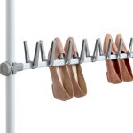 Set bara + agatatori pentru depozitare incaltaminte, Wenko, Herkules, 94 cm, inox/plastic/polipropilena