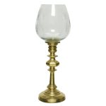 Suport pentru lumanare Pattern, Decoris, 12x12x34 cm, sticla, auriu