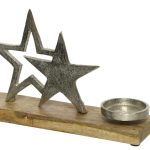 Suport pentru lumanare Star, Decoris, 27x7x17 cm, aluminiu