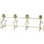 Suport pentru lumanari Stars, Decoris, 48x14x12.5 cm, metal, auriu