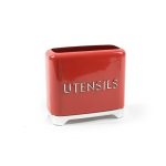 Suport pentru ustensile New Vintage, Mercury, 20x10x17.5 cm, metal, rosu