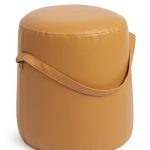 Taburet, Bizzotto, Giona, 36 x 43 cm, piele ecologica/mdf, mustar