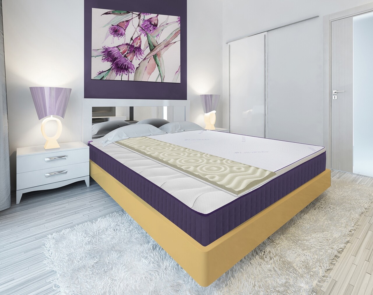 Topper saltea Lavanda Therapy Memory 7 zone de confort 180x200x5 cm, sp mem - 1 | YEO