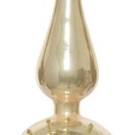 Varf pentru brad Leaves, Decoris, 8x31 cm, sticla, sampanie