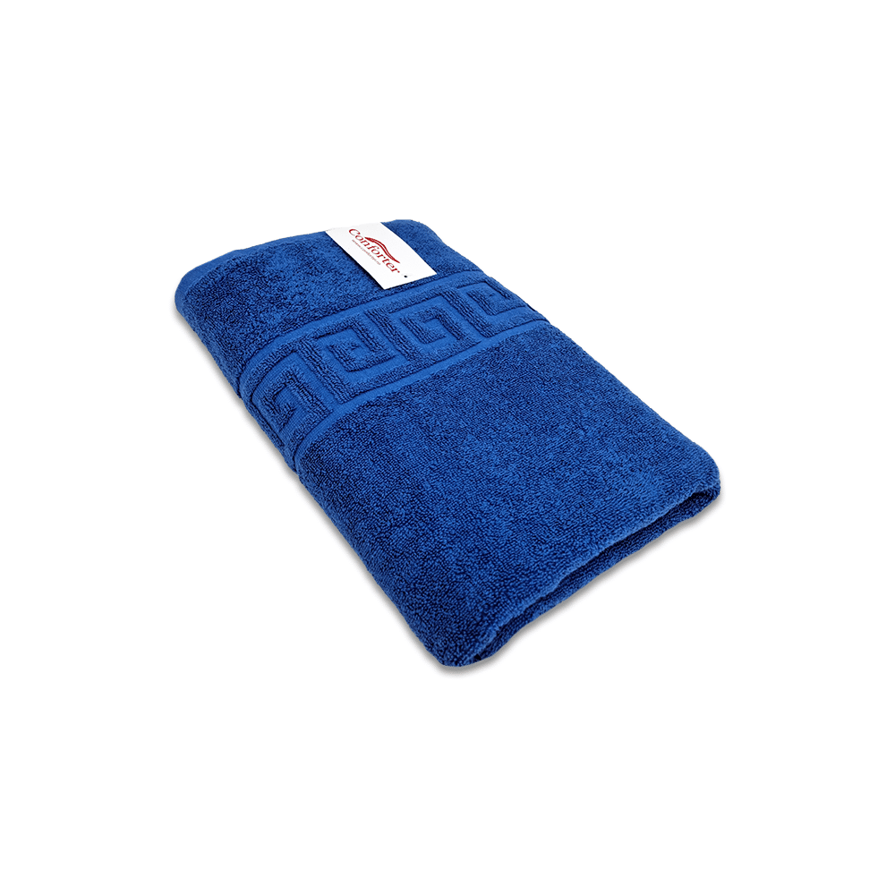 royal1 Prosop Bumbac 70×130cm 550 gr/mp Greek Border Royal Blue - imagine 1