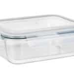 Caserola cu capac, Wenko, Pacu, 1 L, 21 x 15 x 7.5 cm, sticla/polipropilena/silicon, transparent