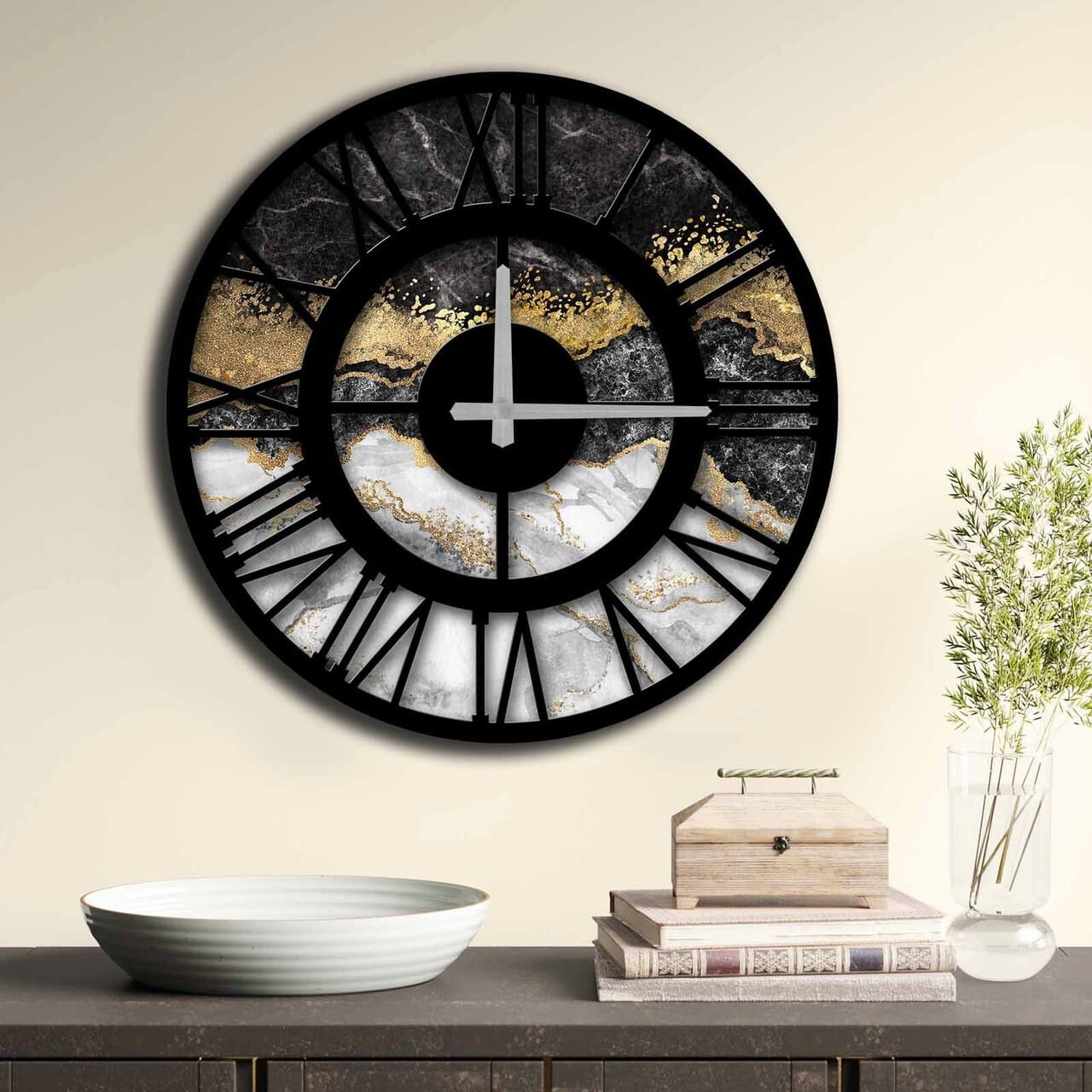 l-ceas-decorativ-din-mdf-home-art-5050ms-027-100-mdf-grosime-5-mm-multicolor Ceas de perete, 5050MS-027, MDF, ø50 cm, Multicolor - imagine 1