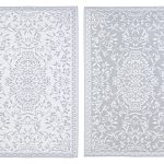 Covor de exterior cu doua fete Ansedonia, Bizzotto, 120 x 180 cm, polipropilena, alb/gri