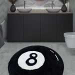 Covoras de baie, Chilai, Billar, Acril, Alb/Negru