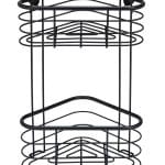 Etajera de colt pentru baie, Wenko, Trestina, 25 x 35 x 16.5 cm, inox, negru