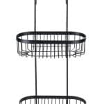 Etajera suspendabila pentru dus, Wenko, Serino, 25.5 x 70 x 19.5 cm, inox, negru